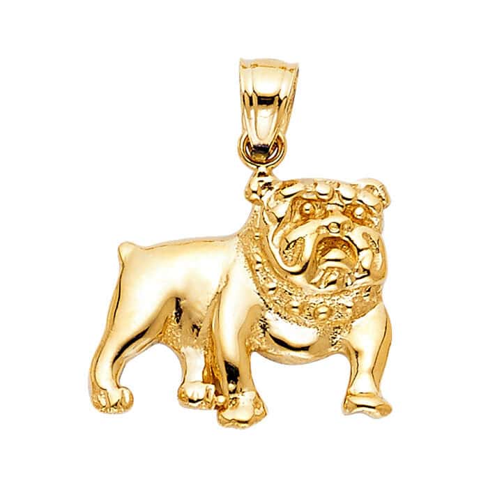 14K Yellow Gold Bulldog Pendant