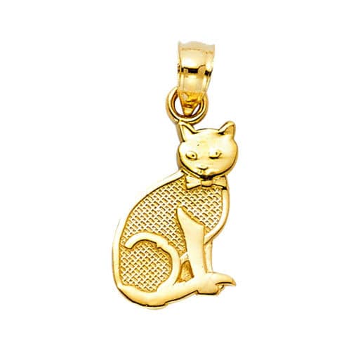 14K Yellow Gold Cat Pendant