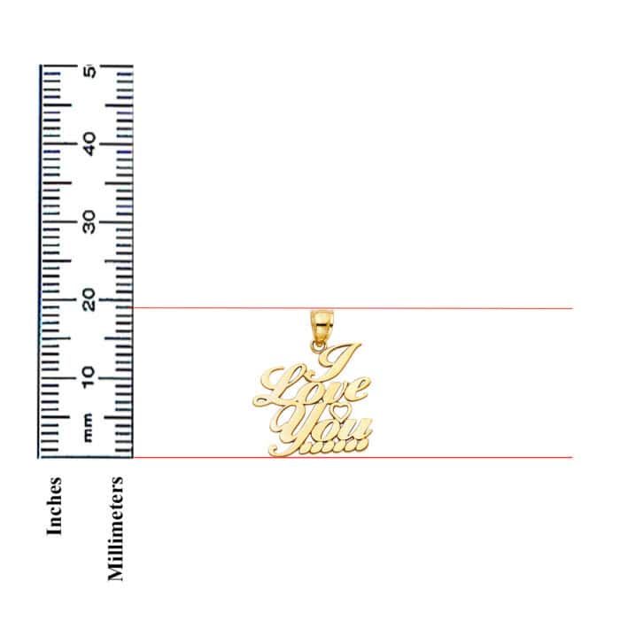 14K Yellow Gold I Love You Heart Pendant - Image 3
