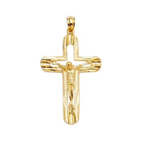 14K Yellow Gold Crucifix Cross Pendant