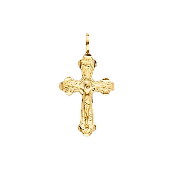 14K Yellow Gold Crucifix Cross Pendant