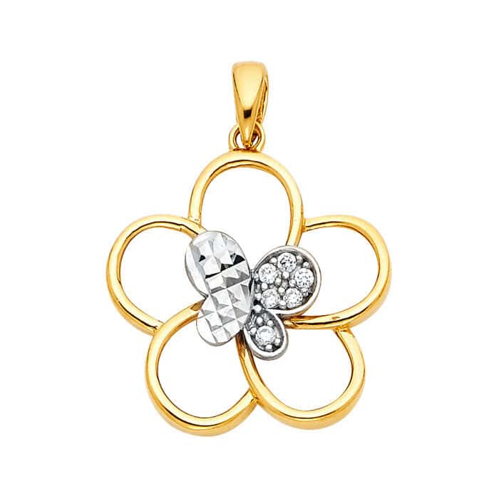 14K Yellow Gold Cubic Zirconia Pendant