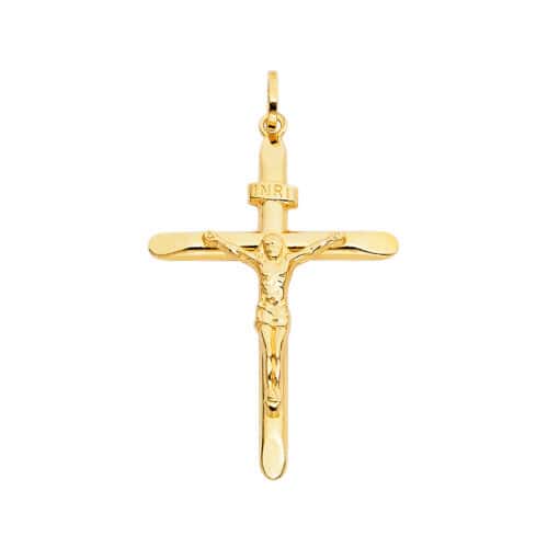 14K Yellow Gold Religious Crucifix Pendant