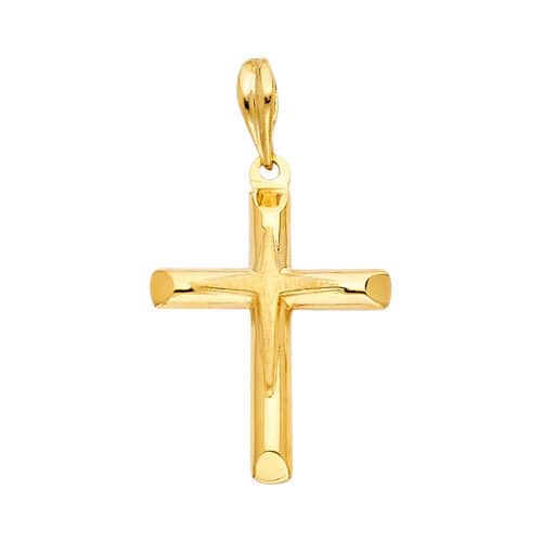 14K Yellow Gold Religious Cross Pendant