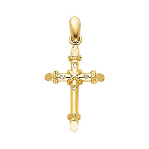 14K Yellow Gold Religious Cross Pendant