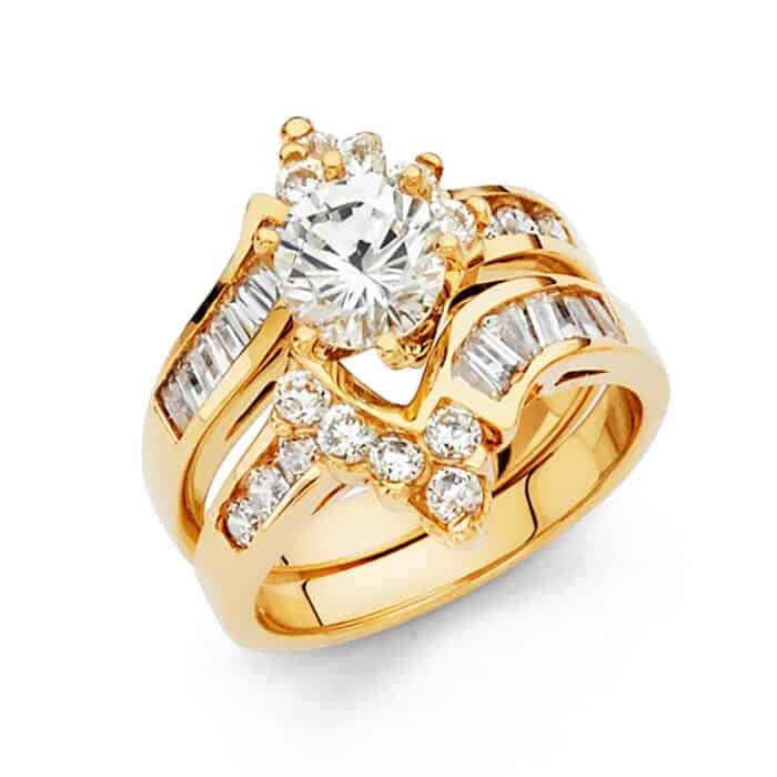 14K Yellow Gold Cubic Zirconia Duo Set