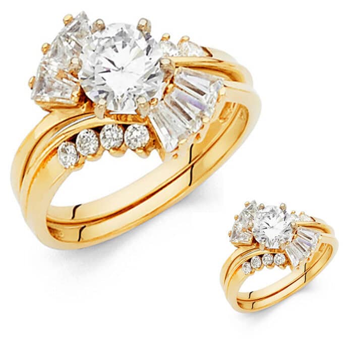 14K Yellow Gold Cubic Zirconia Duo Set - Image 3
