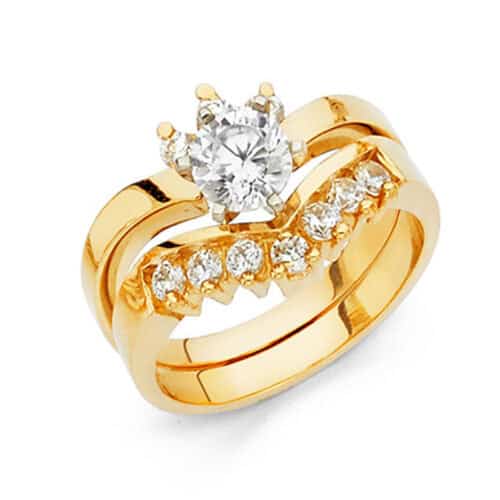 14K Yellow Gold Cubic Zirconia Duo Set