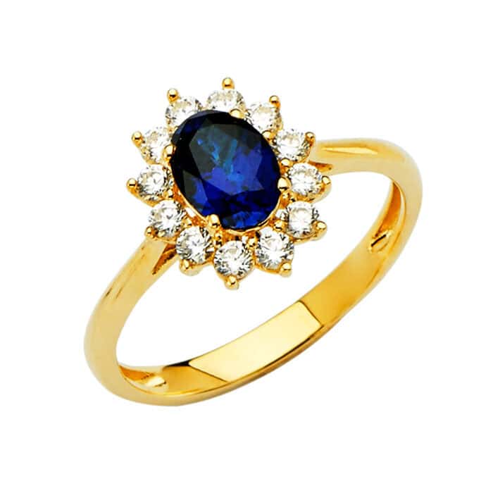 14K Yellow Gold Fancy Cubic Zirconia Ring
