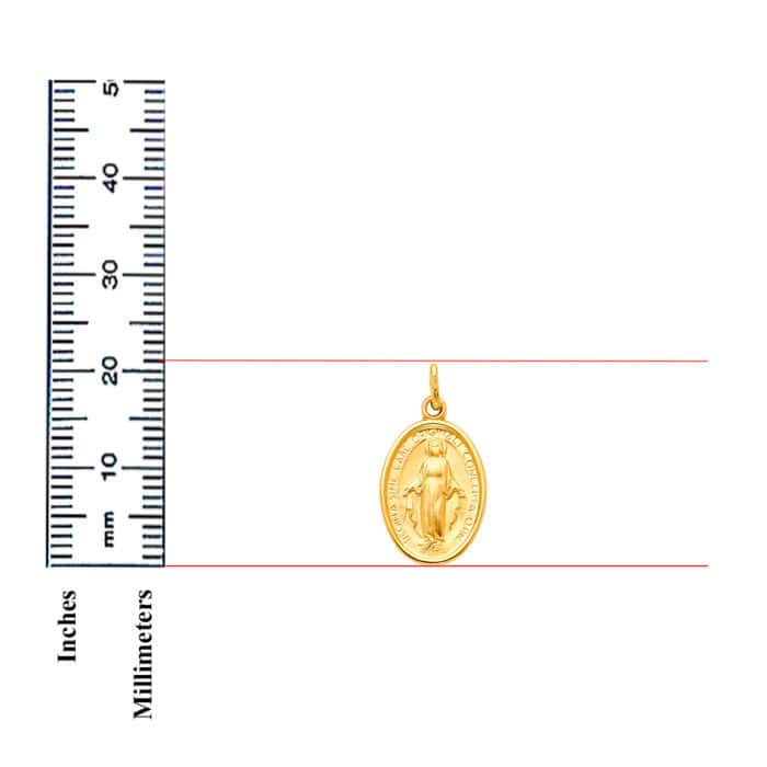 14K Yellow Gold Religious Virgin Mary Medal - Image 3