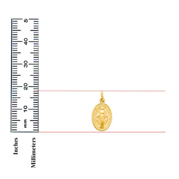 14K Yellow Gold Religious Virgin Mary Medal - Image 3