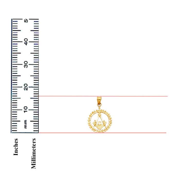 14K Yellow Gold Freemason Masonic Pendant - Image 3