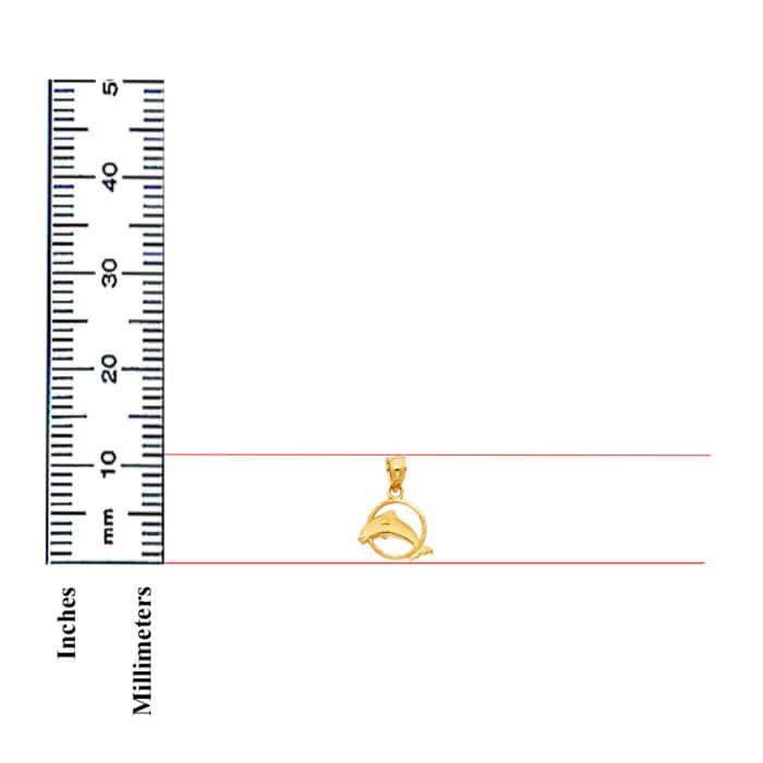 14K Yellow Gold Dolphin Pendant - Image 3
