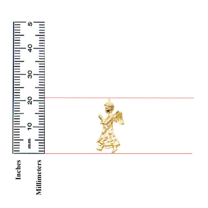 14K Yellow Gold Religious Angel Pendant - Image 3