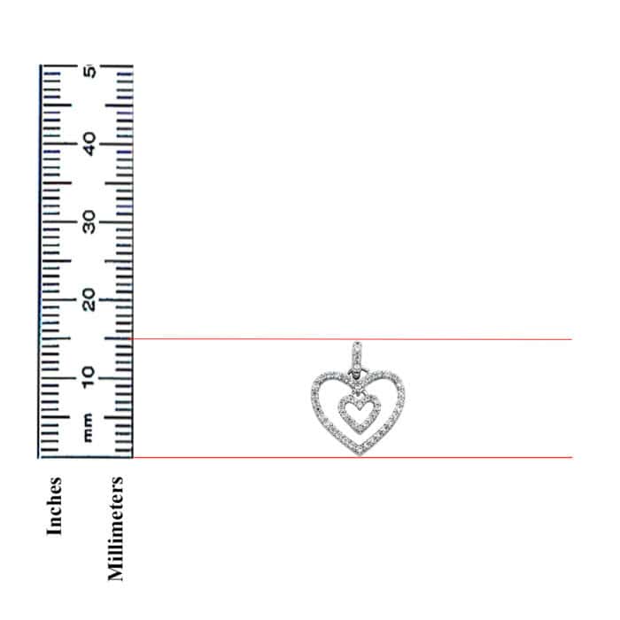 14K White Gold Love Heart Cubic Zirconia Pendant - Image 3