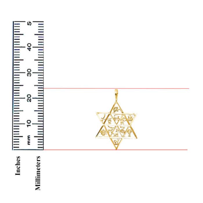 14K Yellow Gold 12 Animal Star Pendant - Image 3