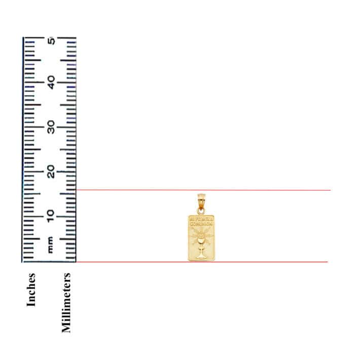 14K Yellow Gold Communion Religious Pendant - Image 3