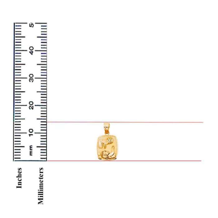 14K Yellow Gold Religious Baptism Pendant - Image 3