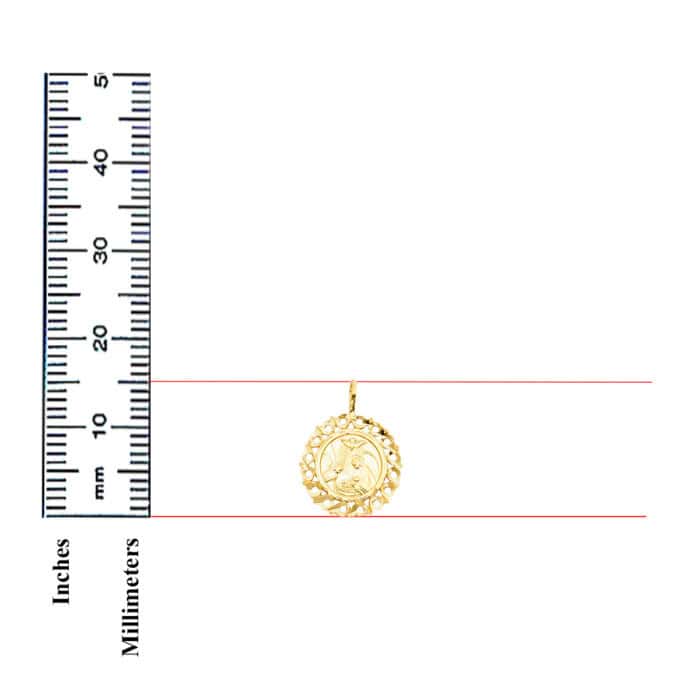 14K Yellow Gold Religious Baptism Pendant - Image 3