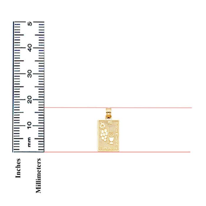 14K Yellow Gold Religious Communion Pendant - Image 3