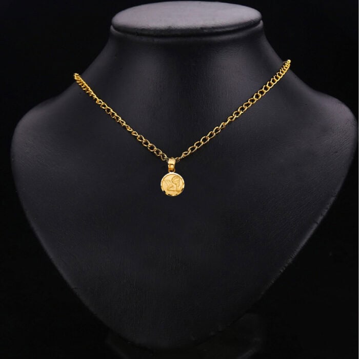 14K Yellow Gold Angel Religious Pendant - Image 2