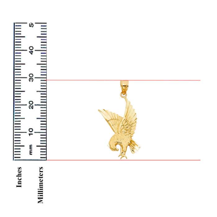 14K Yellow Gold Eagle Pendant - Image 3