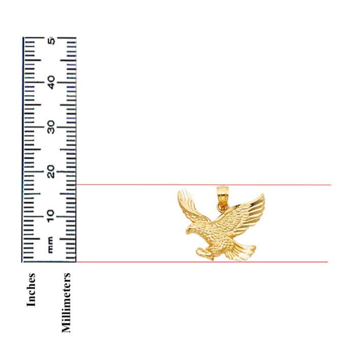 14K Yellow Gold Eagle Pendant - Image 3