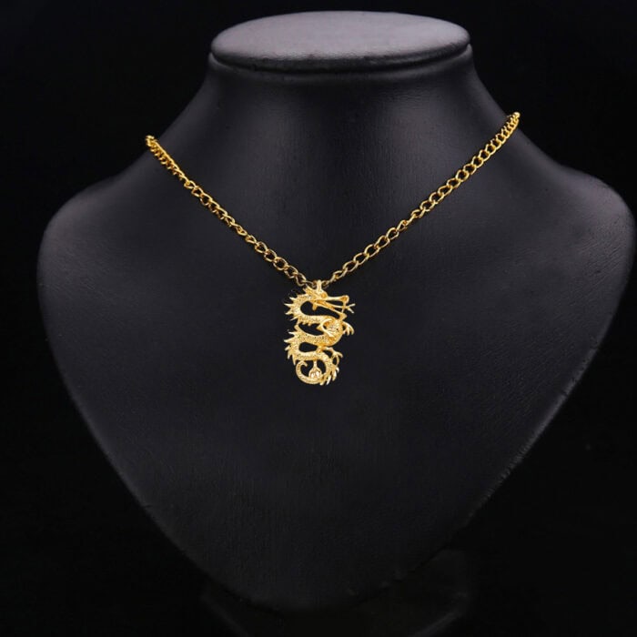 14K Yellow Gold Dragon Pendant - Image 2