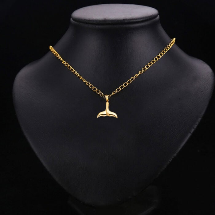 14K Yellow Gold Tail of Dolphin Pendant - Image 2
