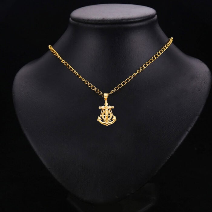 14K Yellow Gold Mariner Religious Crucifix Pendant - Image 2