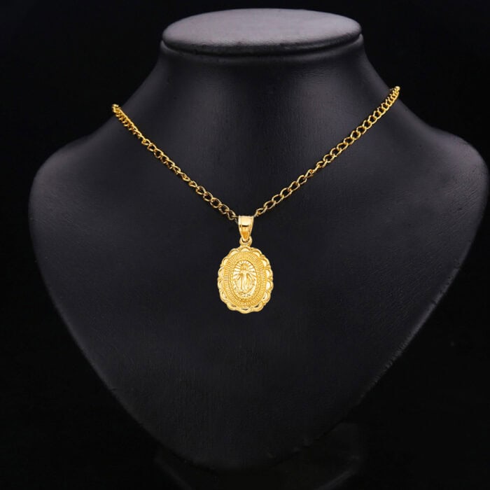 14K Yellow Gold Religious Milagrosa Pendant - Image 2