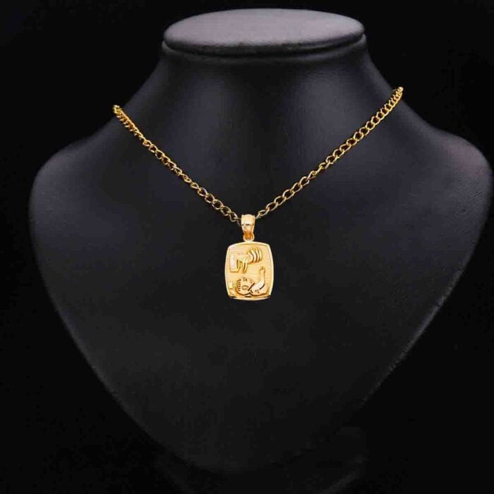 14K Yellow Gold Religious Baptism Pendant - Image 2