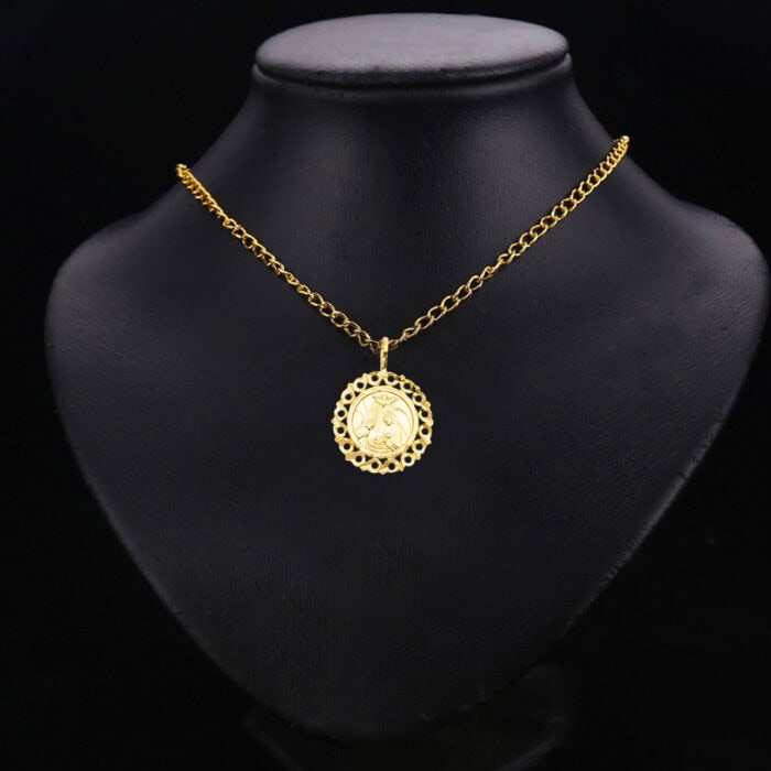 14K Yellow Gold Religious Baptism Pendant - Image 2