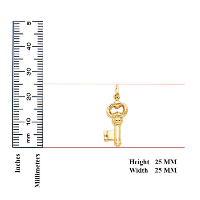 14K Yellow Gold Key Pendant - Image 3