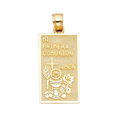 14K Yellow Gold Religious Communion Pendant