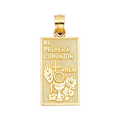 14K Yellow Gold Religious Communion Pendant