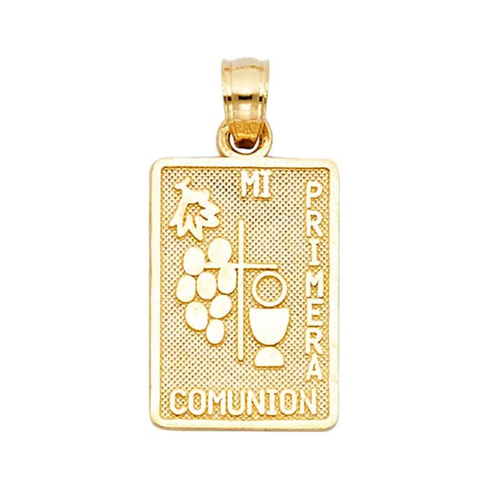 14K Yellow Gold Religious Communion Pendant