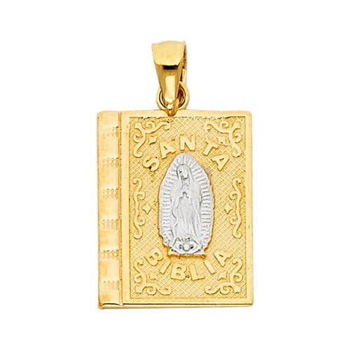 14K Two Tone Gold Religious Pendant