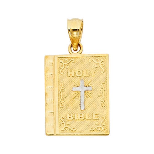 14K Two Tone Gold Religious Pendant