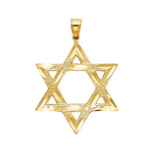 14K Yellow Gold Star of David Pendant