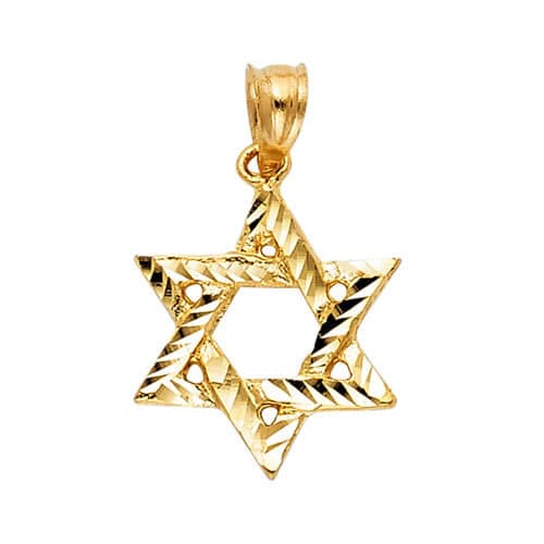 14K Yellow Gold Star of David Pendant
