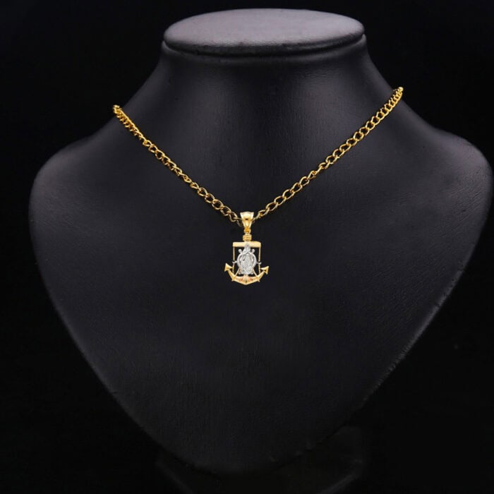 14K Tri Color Gold Religious Guadalupe Pendant - Image 2