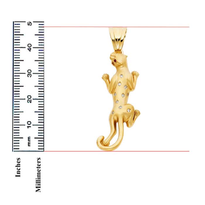 14K Yellow Gold Cubic Zirconia Puma Pendant - Image 3