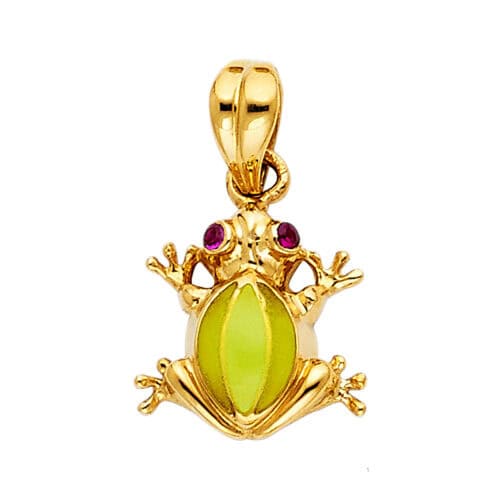 14K Yellow Gold Frog Pendant