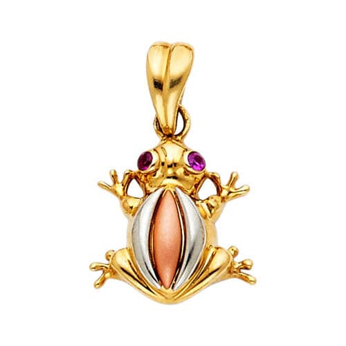 14K Yellow Gold Frog Pendant