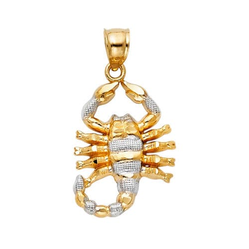 14K Two Tone Gold Scorpion Pendant