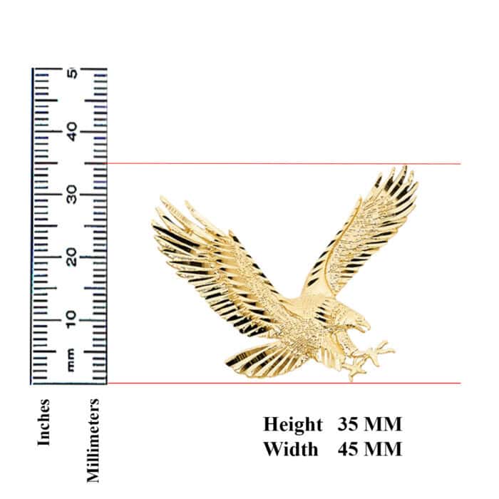 14K Yellow Gold Eagle Pendant - Image 3