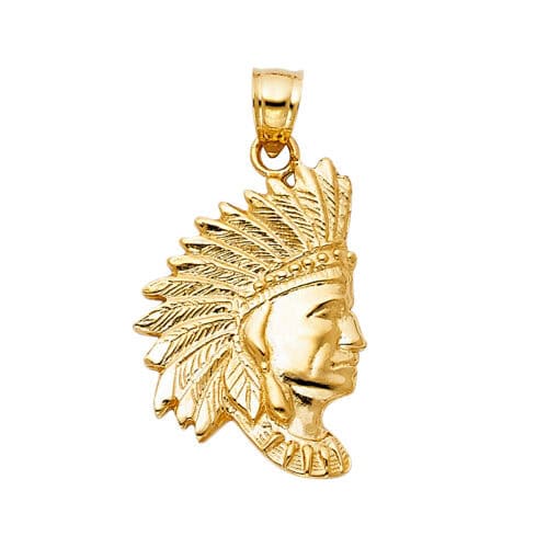 14K Yellow Gold Indian Pendant