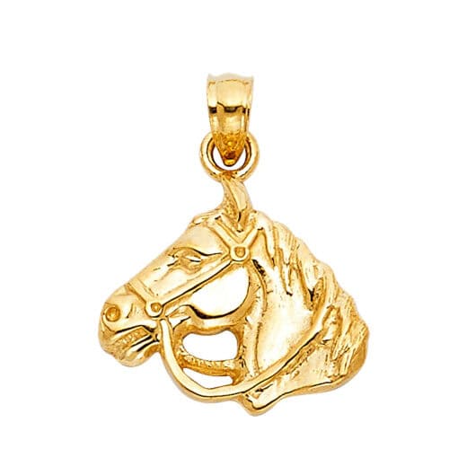 14K Yellow Gold Horse Pendant