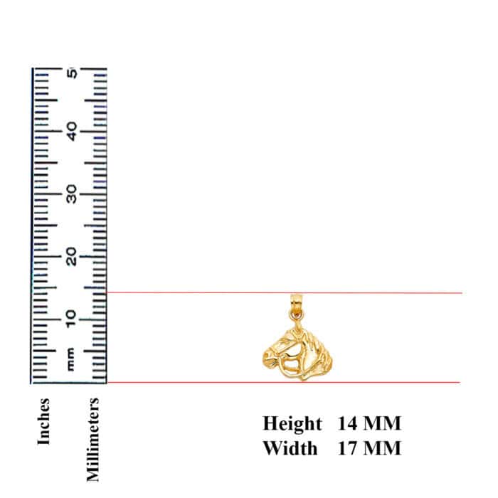 14K Yellow Gold Horse Pendant - Image 3